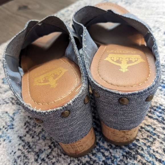 Crown Vintage blue wedge platform sandals size 6 - Picture 4 of 7